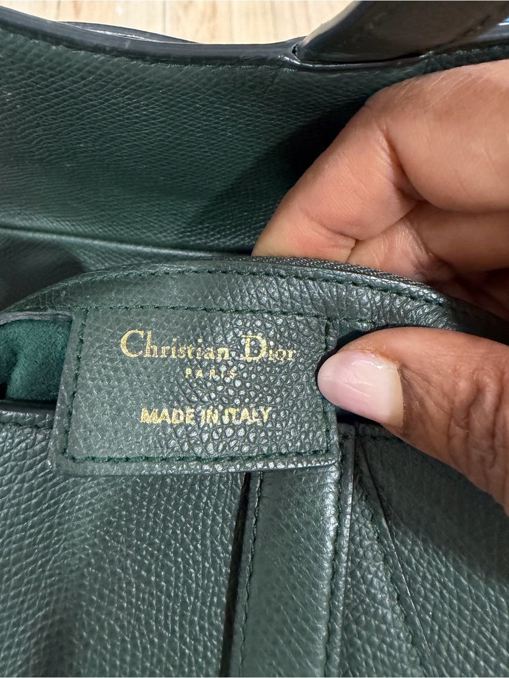 Dior Forest Green Saddle Crossbody with Gold 'D' Charm - Picture 7 of 14